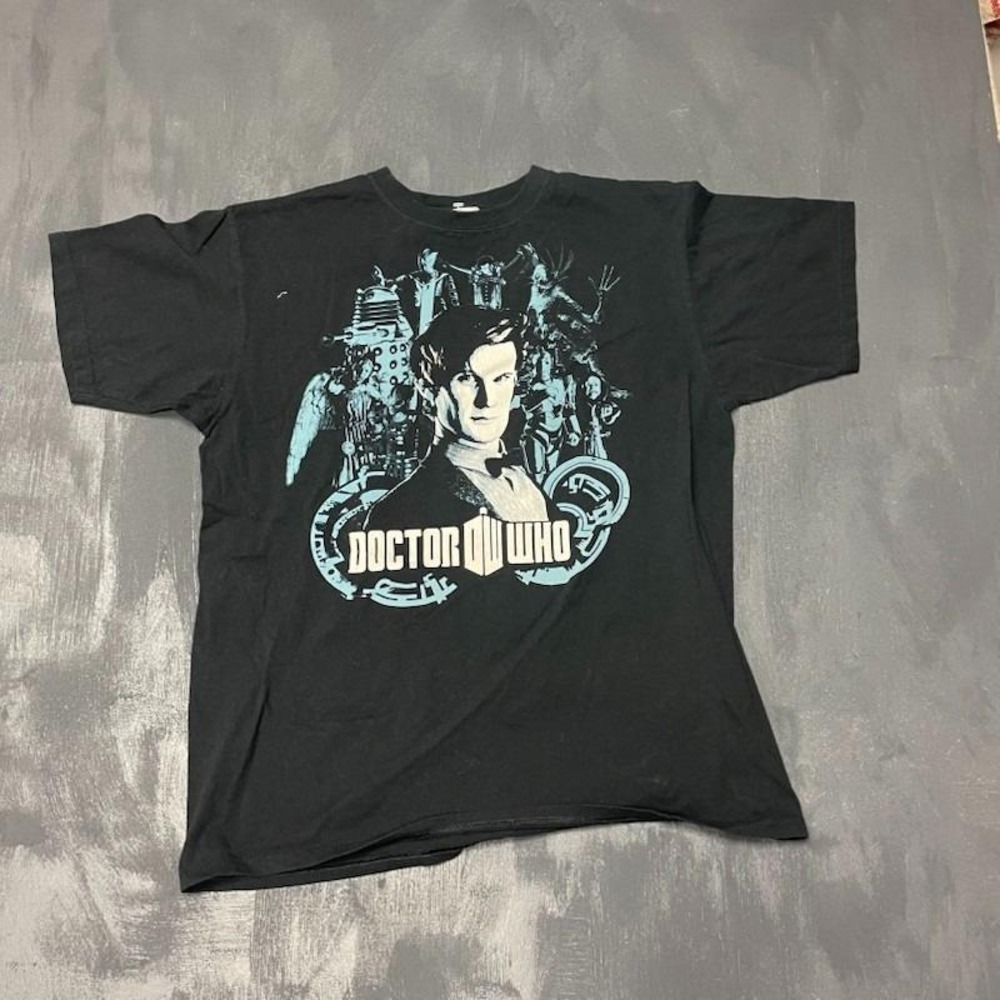 Vintage Doctor Who Graphic T-Shirt Men Medium Black 2000s Ripple Junction